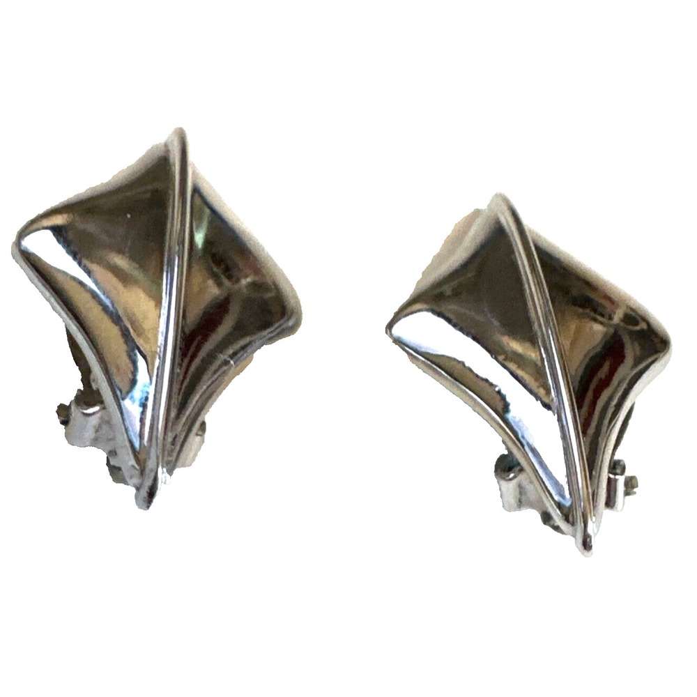 Alexis Kirk Vintage Earrings Silver Plated Clip-On